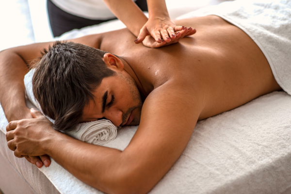 Targeted back massage relieving muscle tension and promoting relaxation